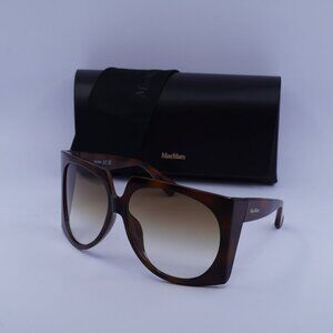 MaxMara ANNE MM0023 52F Geometric Sunglasses - Havana/Brown